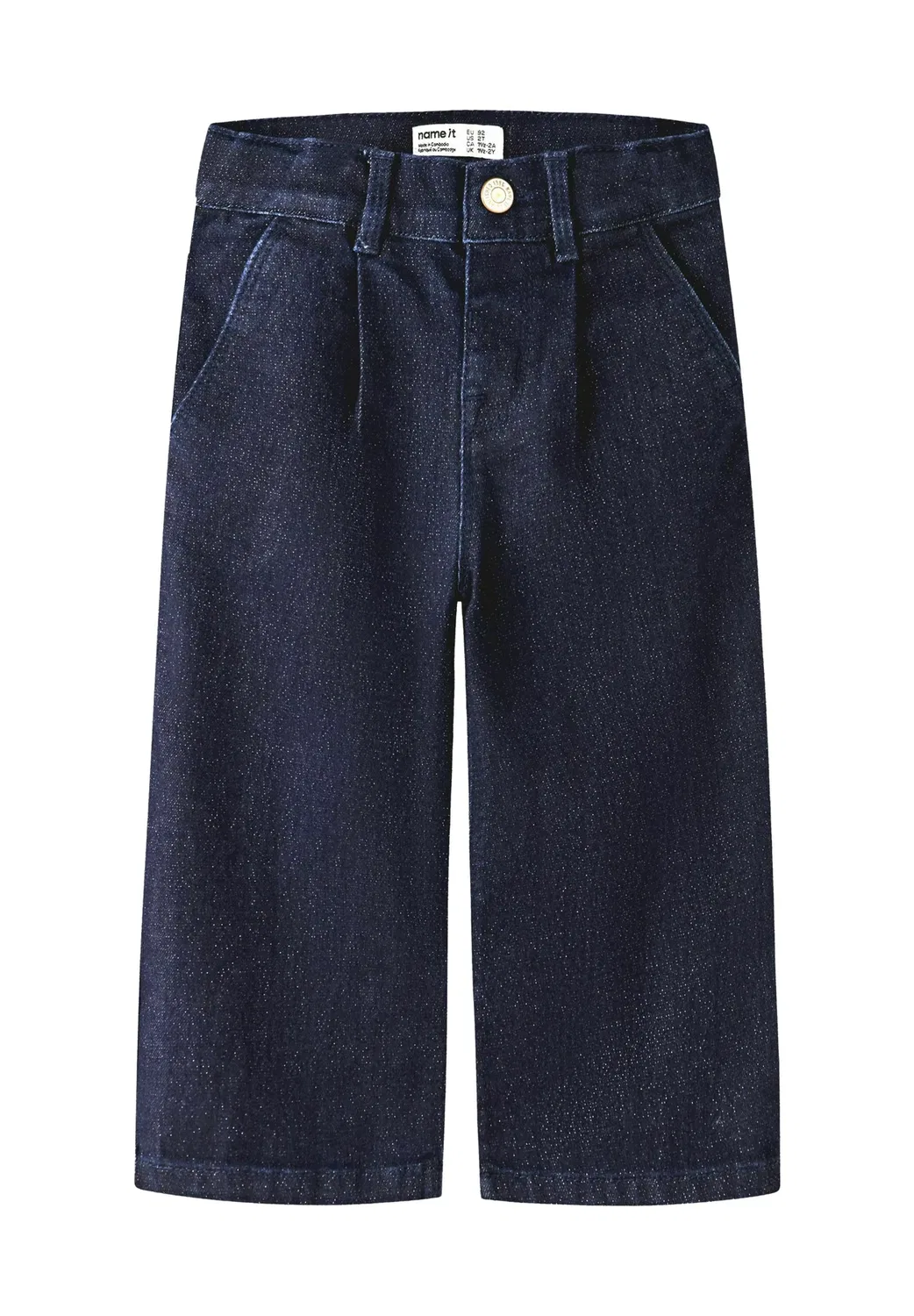 Джинсы с широкими штанинами и блестками - джинсы свободного кроя Name It, Dark Blue Denim — фото 2