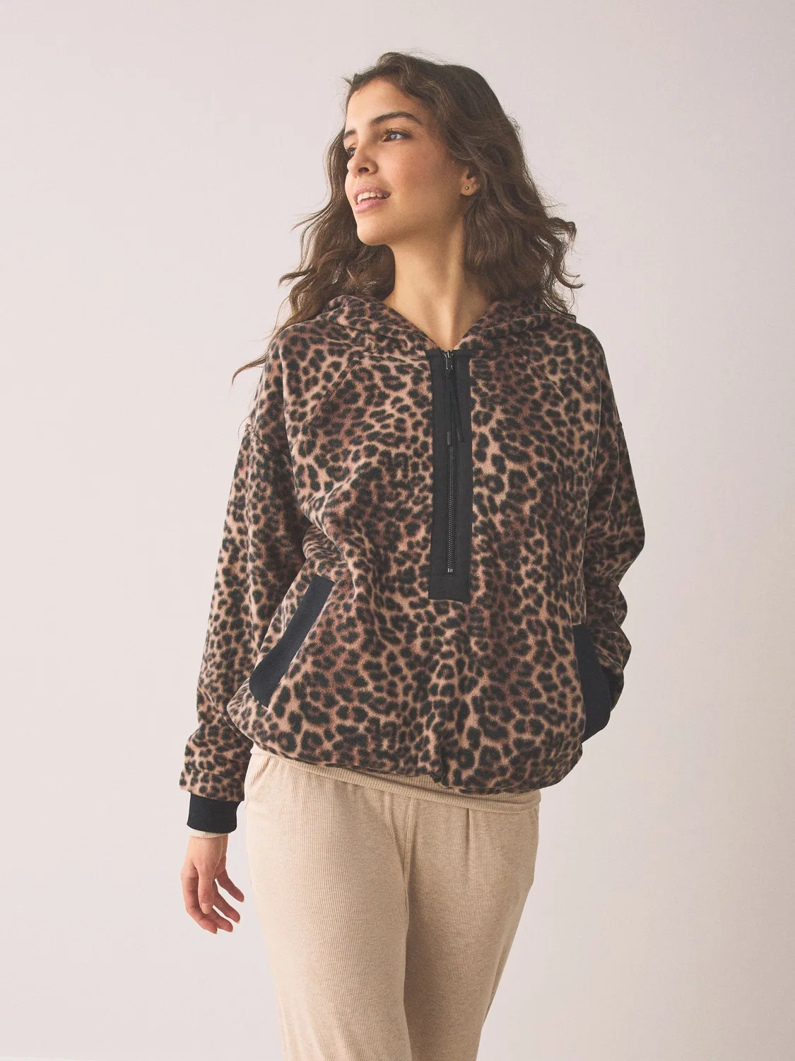 Флисовая кофта с принтом Leopard Print Next, Leopard Print