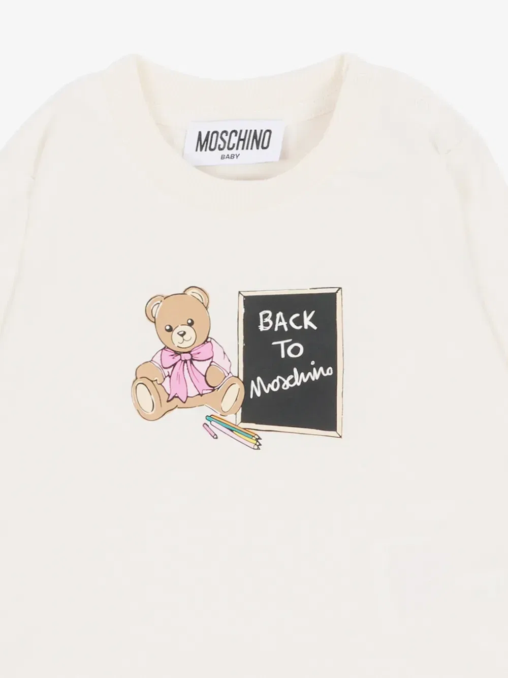 Футболка с принтом "Мишка Тедди" Moschino Kids, бежевый — фото 3