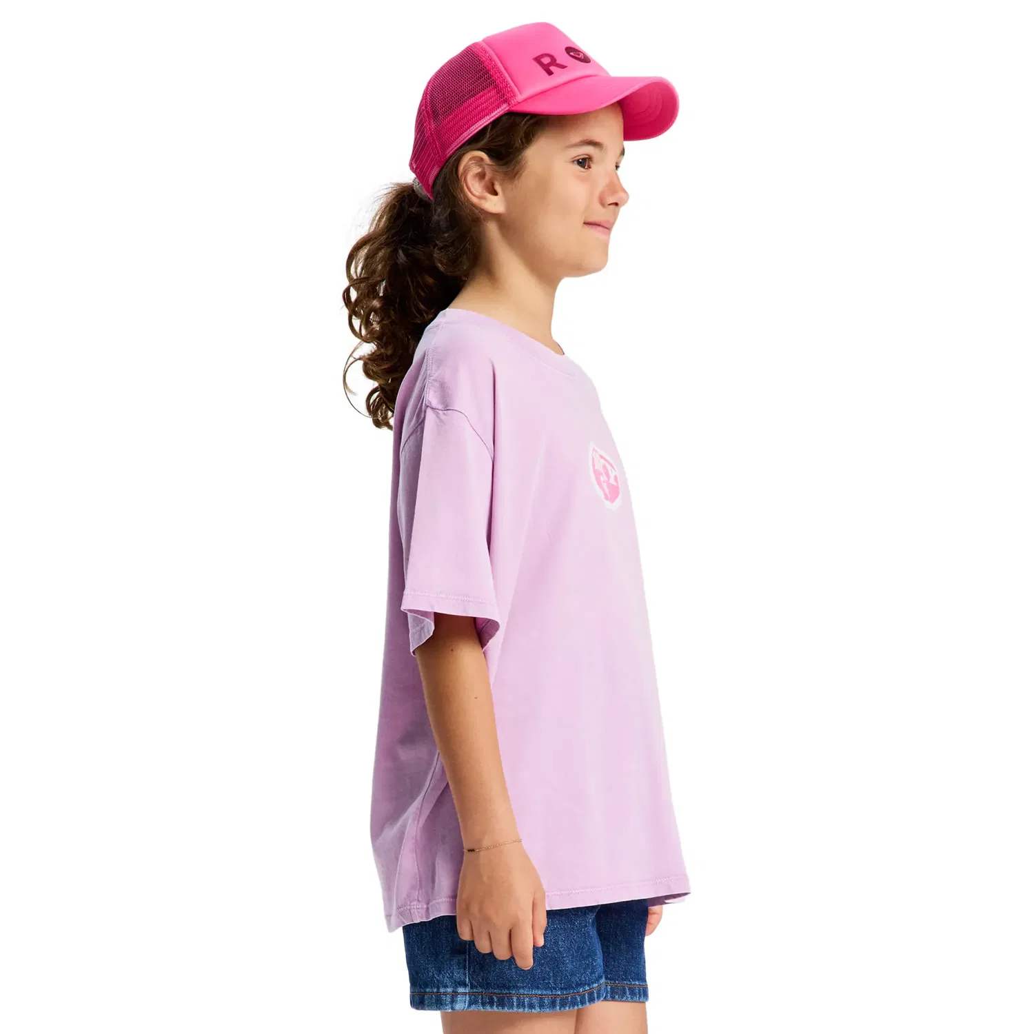 Детская футболка с принтом Eveoversize Washed Roxy, Morado — фото 3