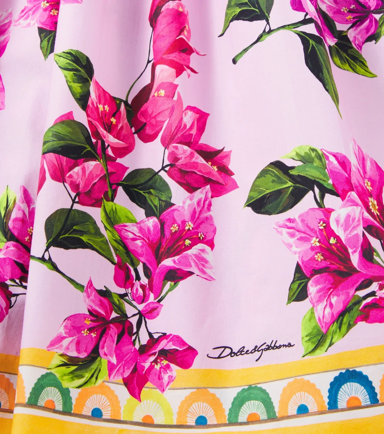 Платье хлопковое с цветочным рисунком Taormina Dolce&Gabbana Kids, розовый — фото 3