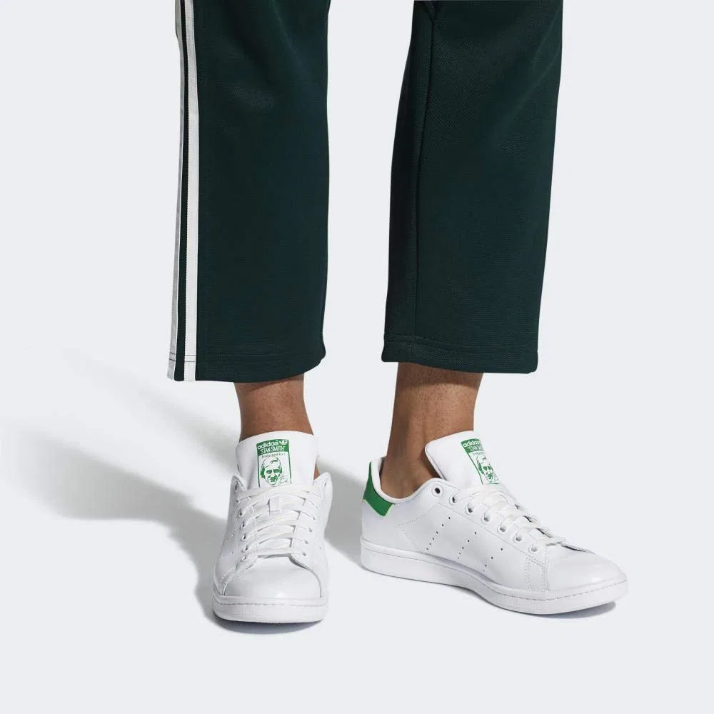 Детские кроссовки с перфорацией Adidas Stan Smith Medium, White Running White New Navy — фото 2