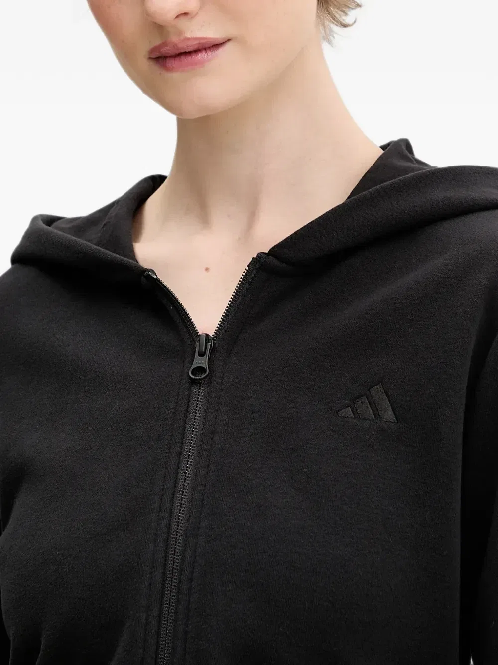 Худи на молнии Seasonal Essentials Adidas, черный — фото 4