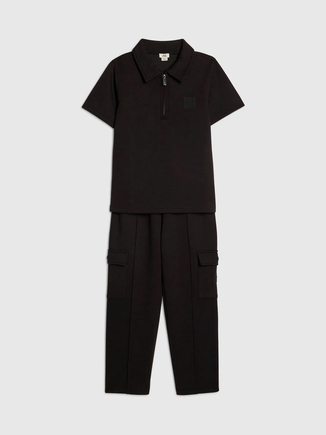 Комплект из поло и джоггеров Slim Fit Scuba River Island, черный — фото 3