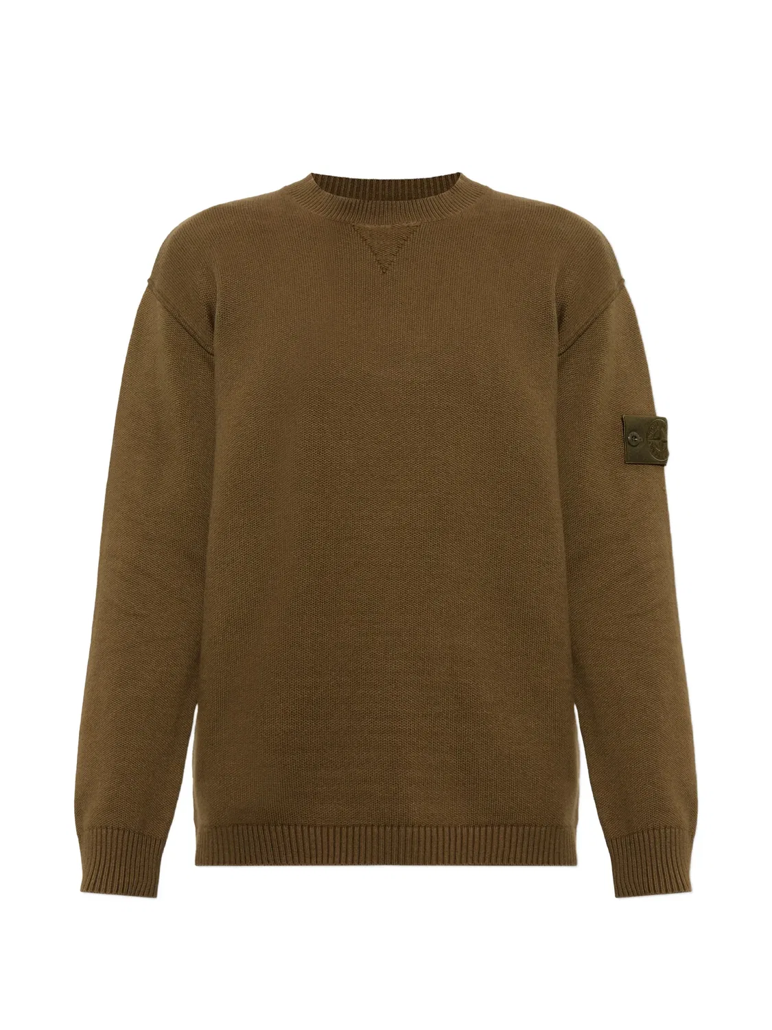Джемпер с патчем хлопковый Stone Island, коричневый