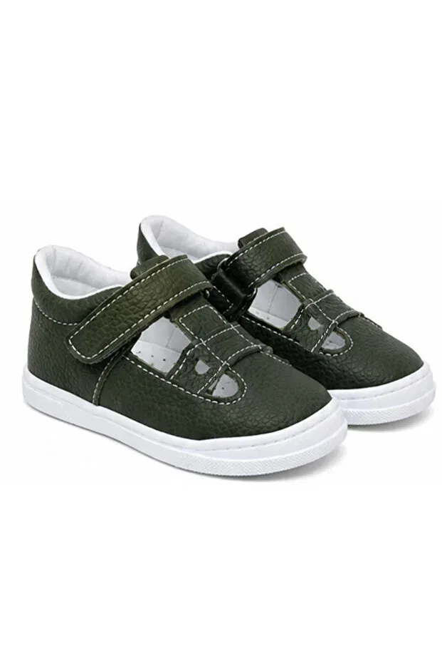 Детские туфли для девочек кожаные Joy Colours, Khaki