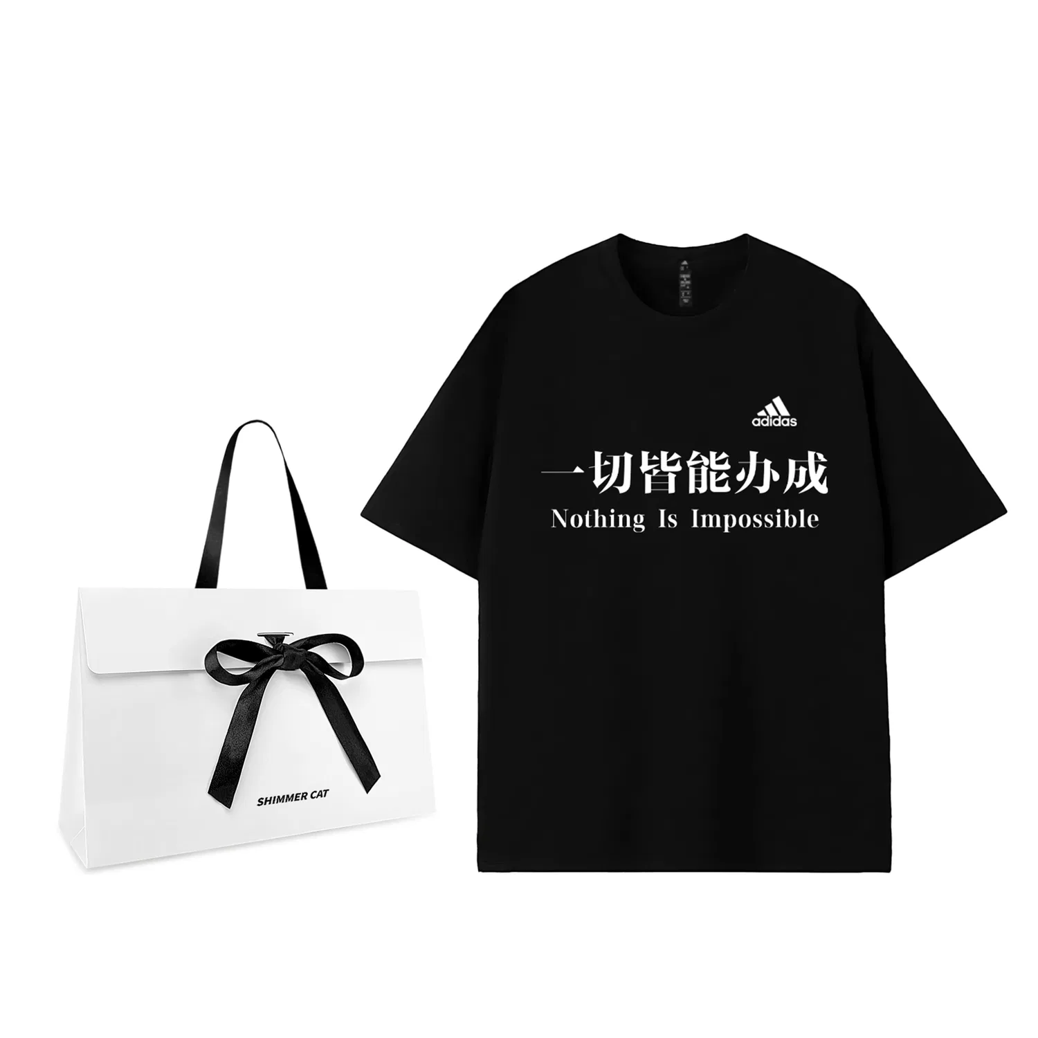Футболка с принтом, Crew Neck, Adidas, Exclusive-White