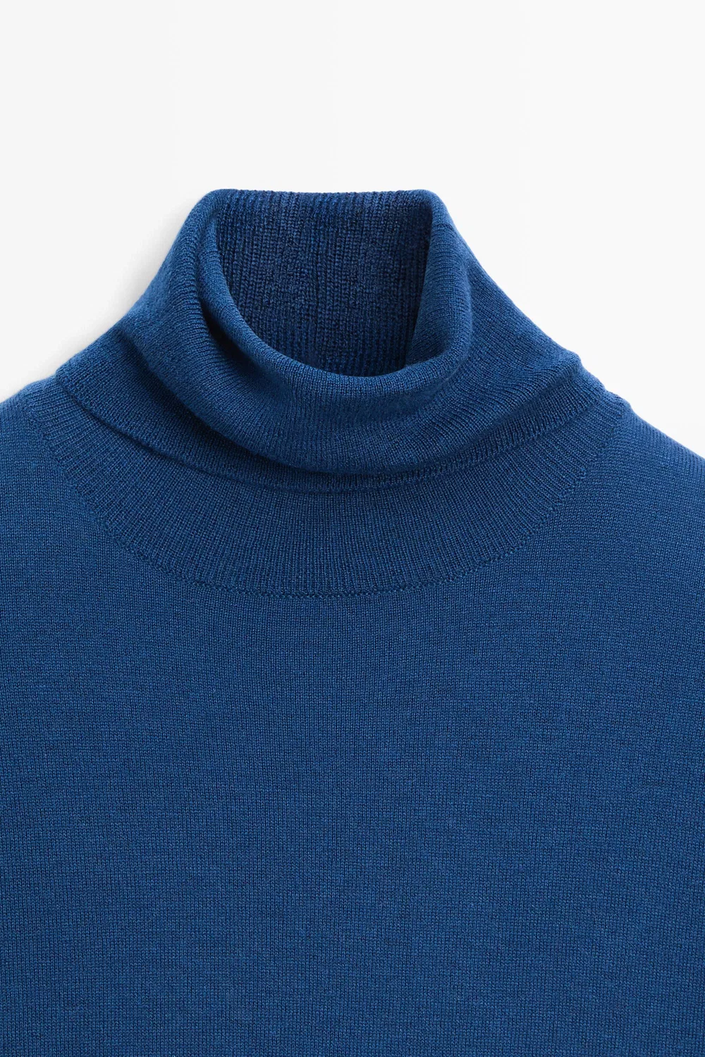 Свитер Massimo Dutti Turtleneck Knit, глубокий синий — фото 4