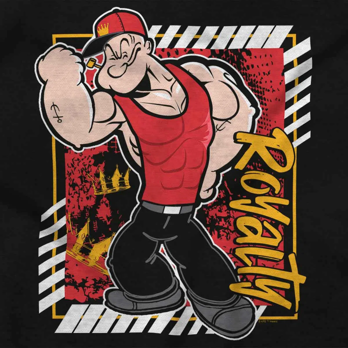 Детское боди-комбинезон с коротким рукавом Popeye Urban Royalty Muscle Brisco Brands, Black — фото 2