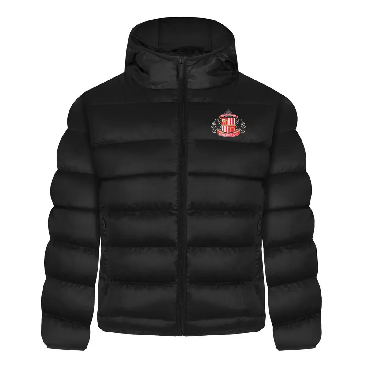 Детская куртка с капюшоном стеганая зимняя Sunderland Afc, Black