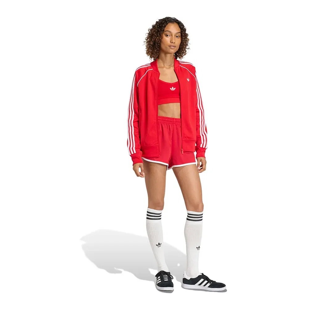 Толстовка на молнии из вельвета Adidas Originals, красный — фото 4