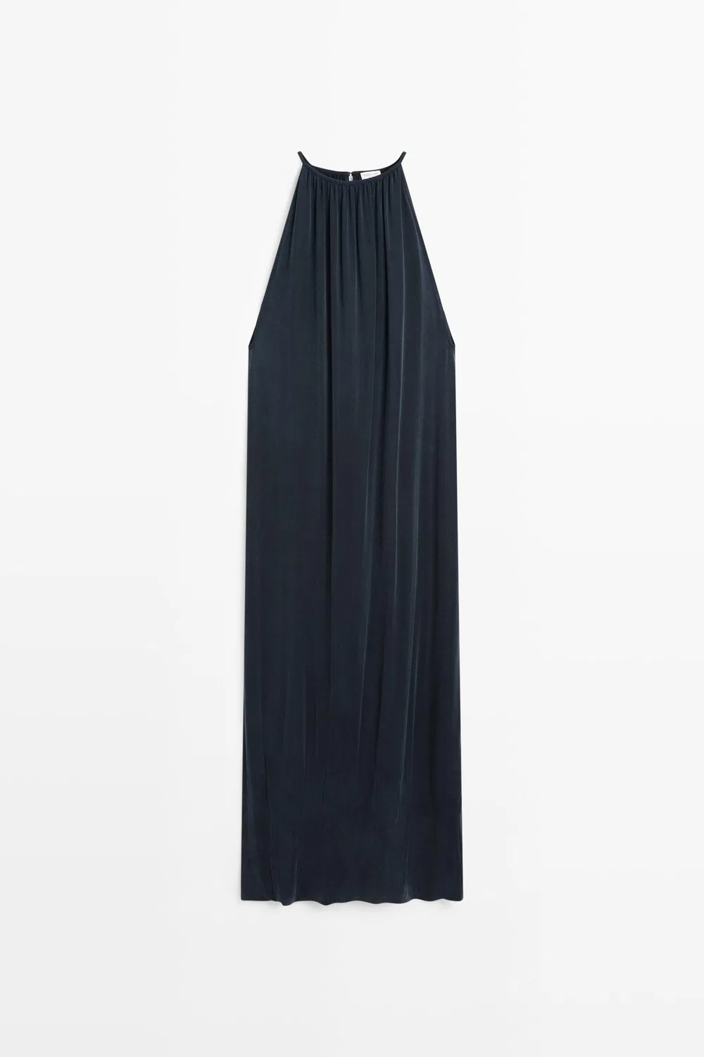 Платье-миди Massimo Dutti Studio Flowing With Pleats, синий — фото 2