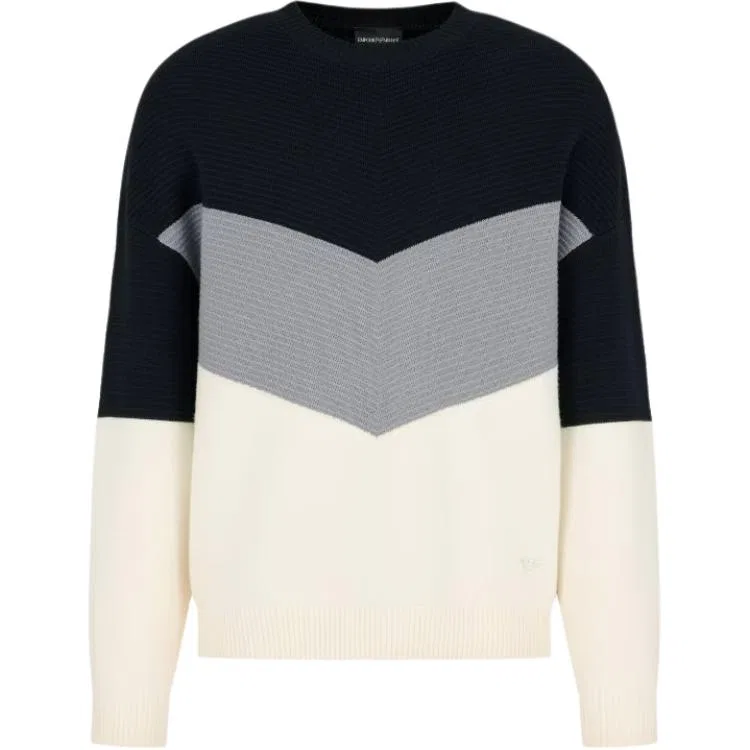 Мужской джемпер с диагональными полосами EMPORIO ARMANI, Multicolor