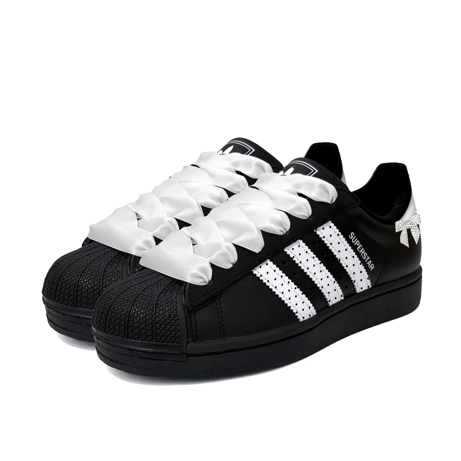 Детские кожаные кроссовки-скейтбординг с принтом Little Polka Dot Butterfly Adidas Originals, Black — фото 4