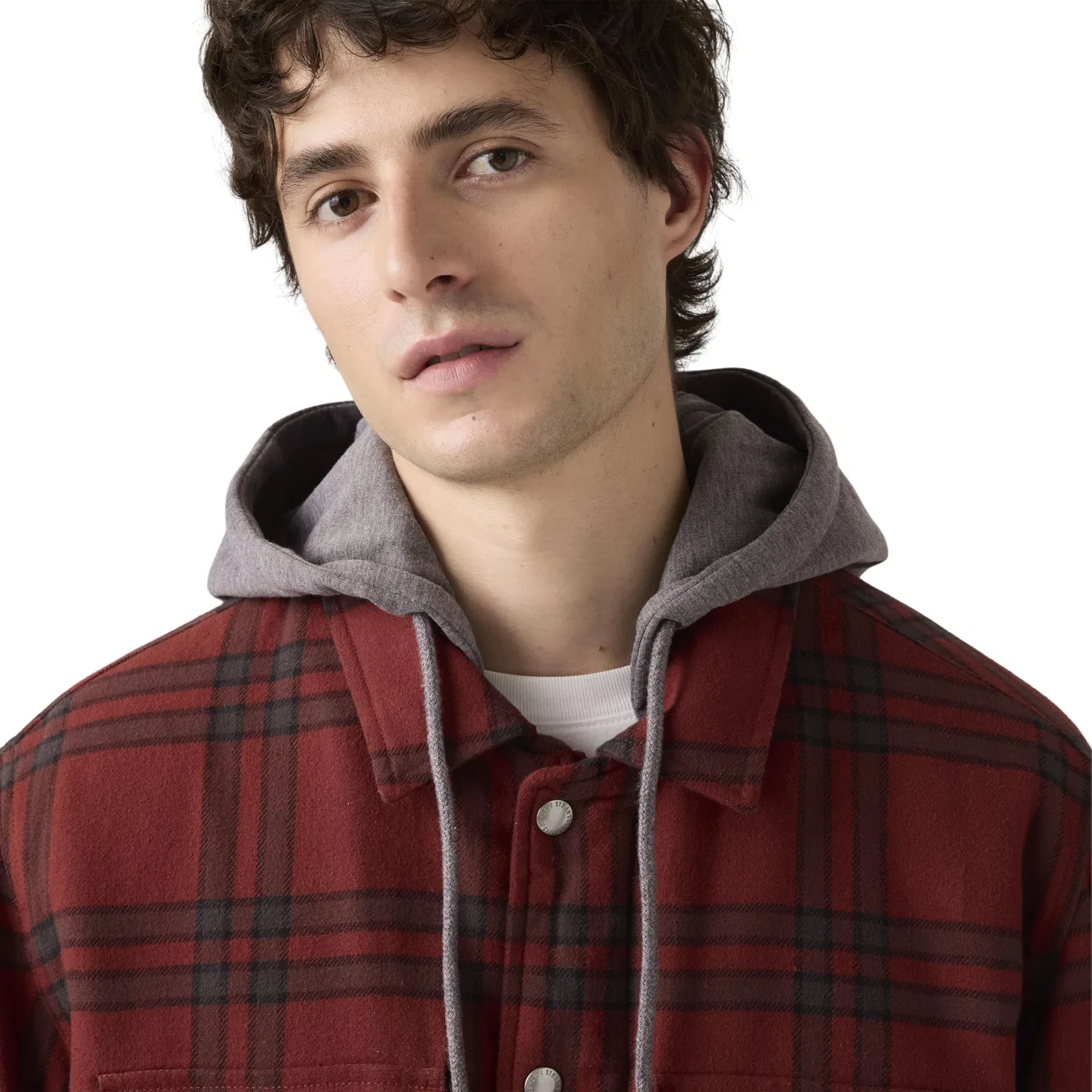 Мужская куртка на флисе с фланелевой отделкой Francisco Levi's, Colt Plaid Russet Brown - Browns — фото 4