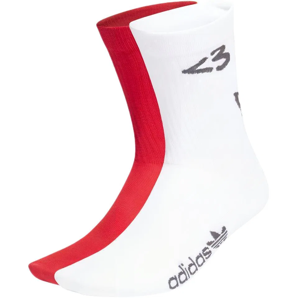 Носки спортивные Adidas Originals, 2 пары, White/Light Scarlet