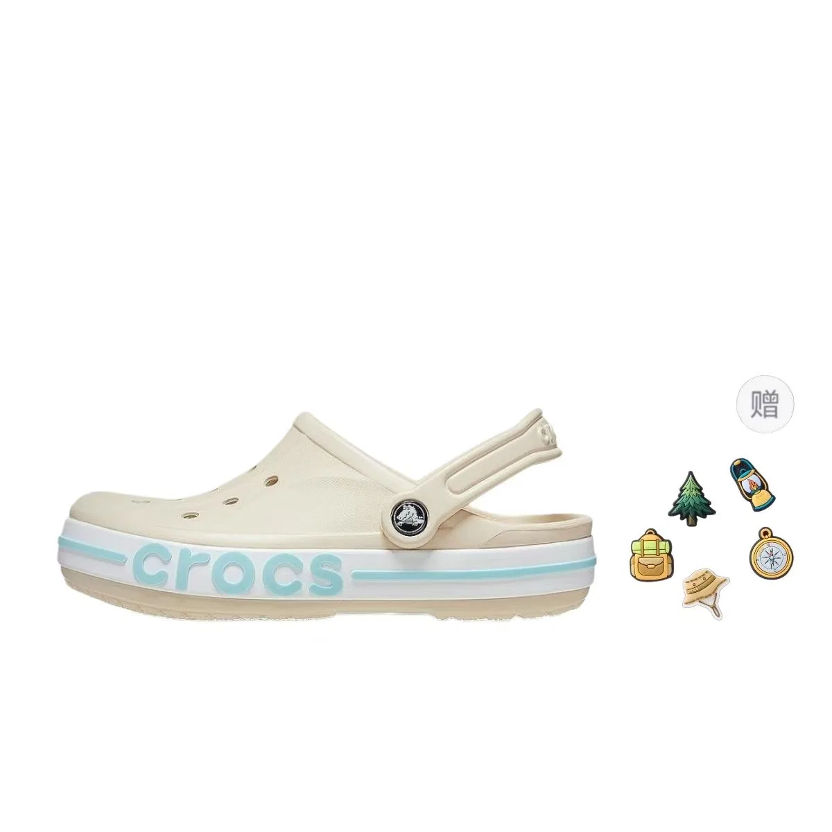 Детские сабо из ЭВА с украшением Bayaband Crocs, Winter White/Multi-Color