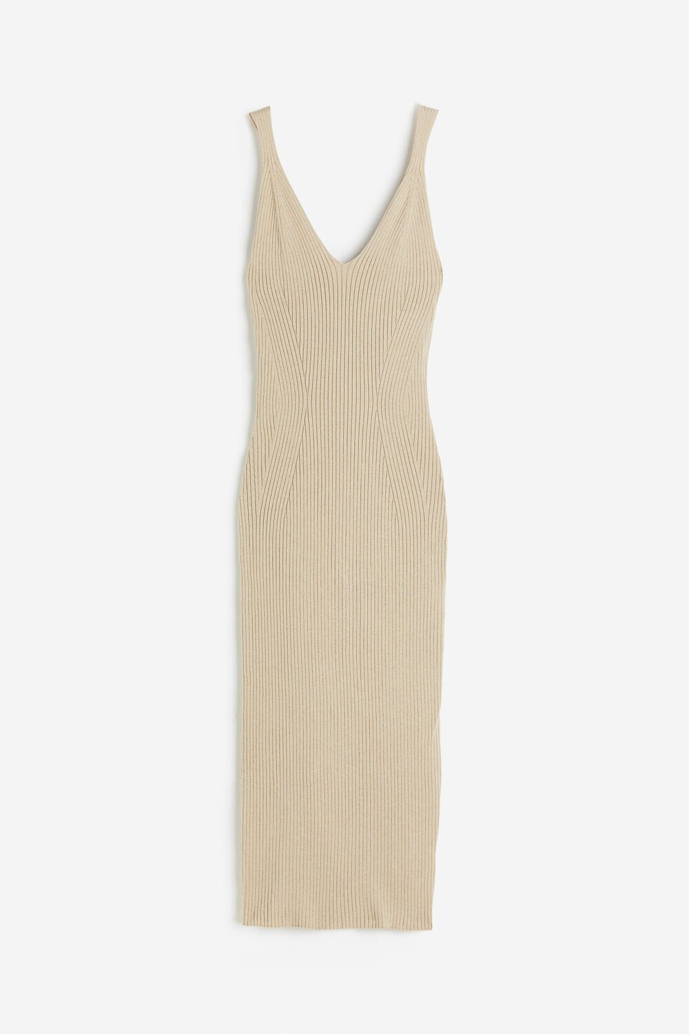 

Платье H&M Rib-knit Bodycon, бежевый