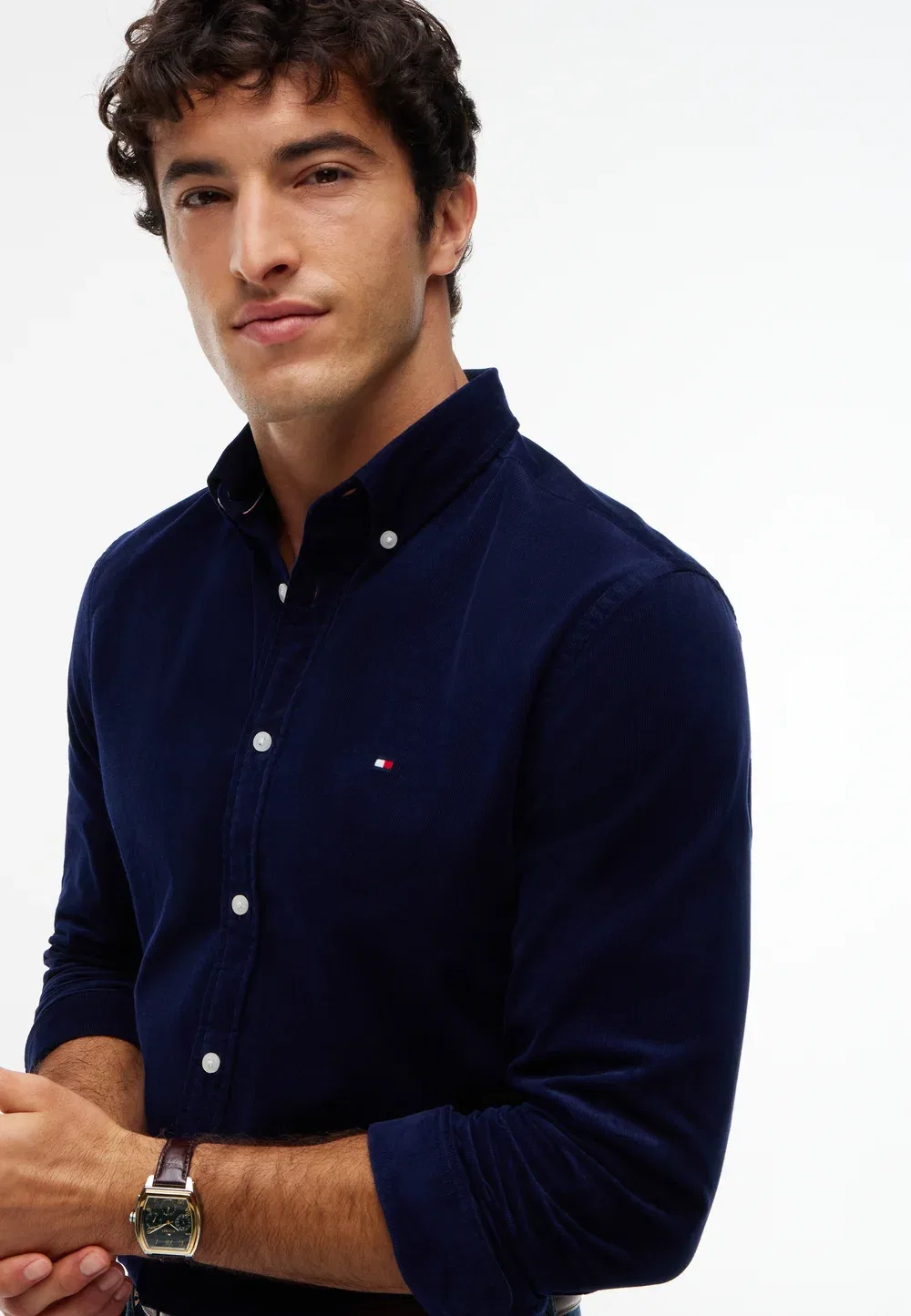Однотонная рубашка - рубашка Tommy Hilfiger, Imperial Navy — фото 4