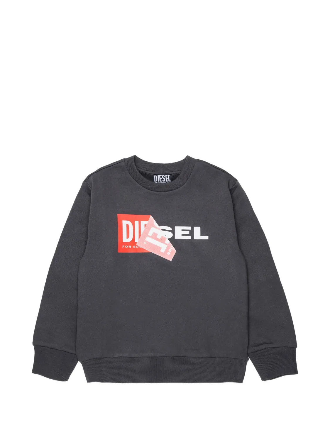 Свитшот хлопковый серого цвета Diesel, серый