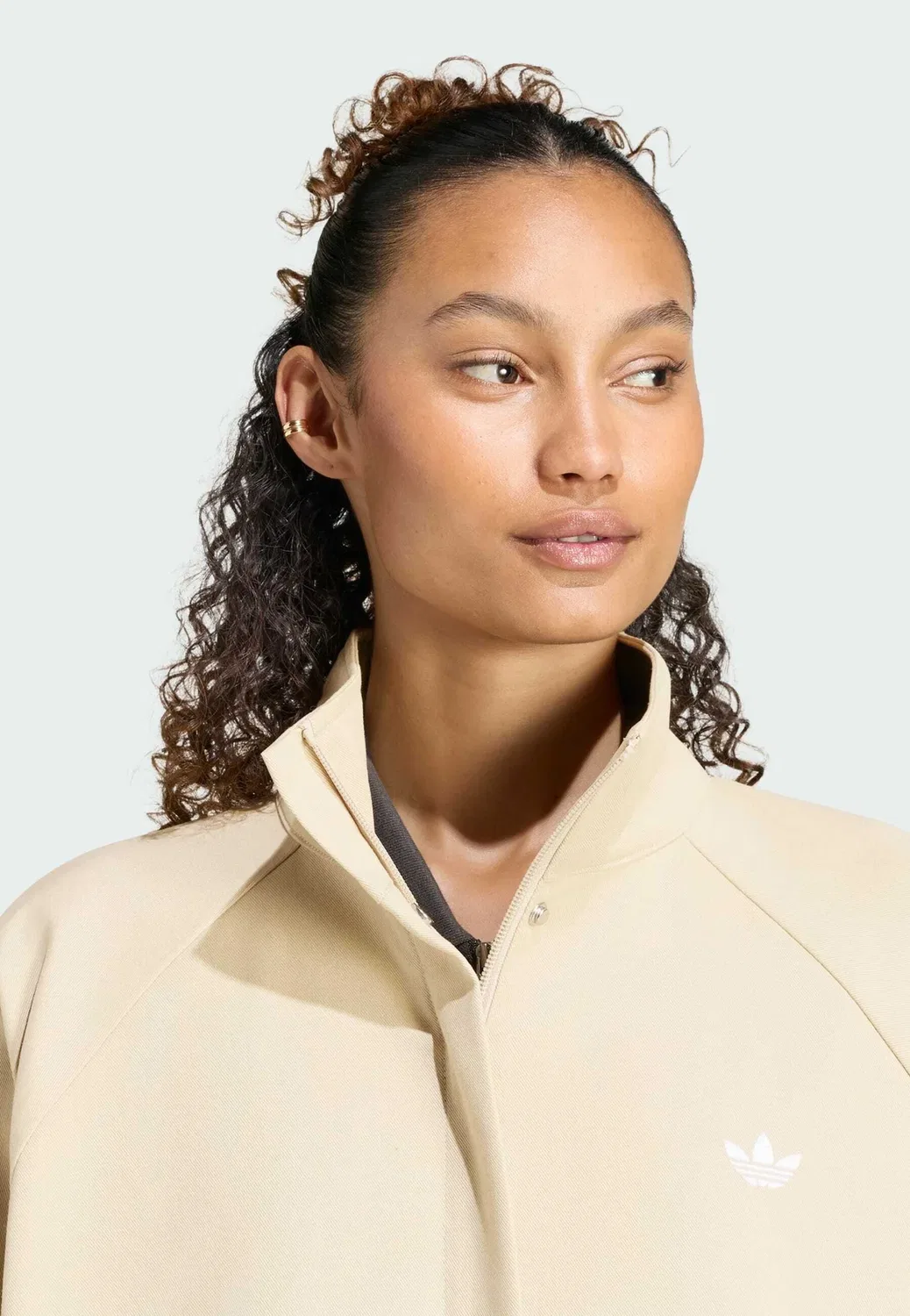 Плиссированное спортивное пальто - классическое пальто Adidas Originals, Khaki Three — фото 3