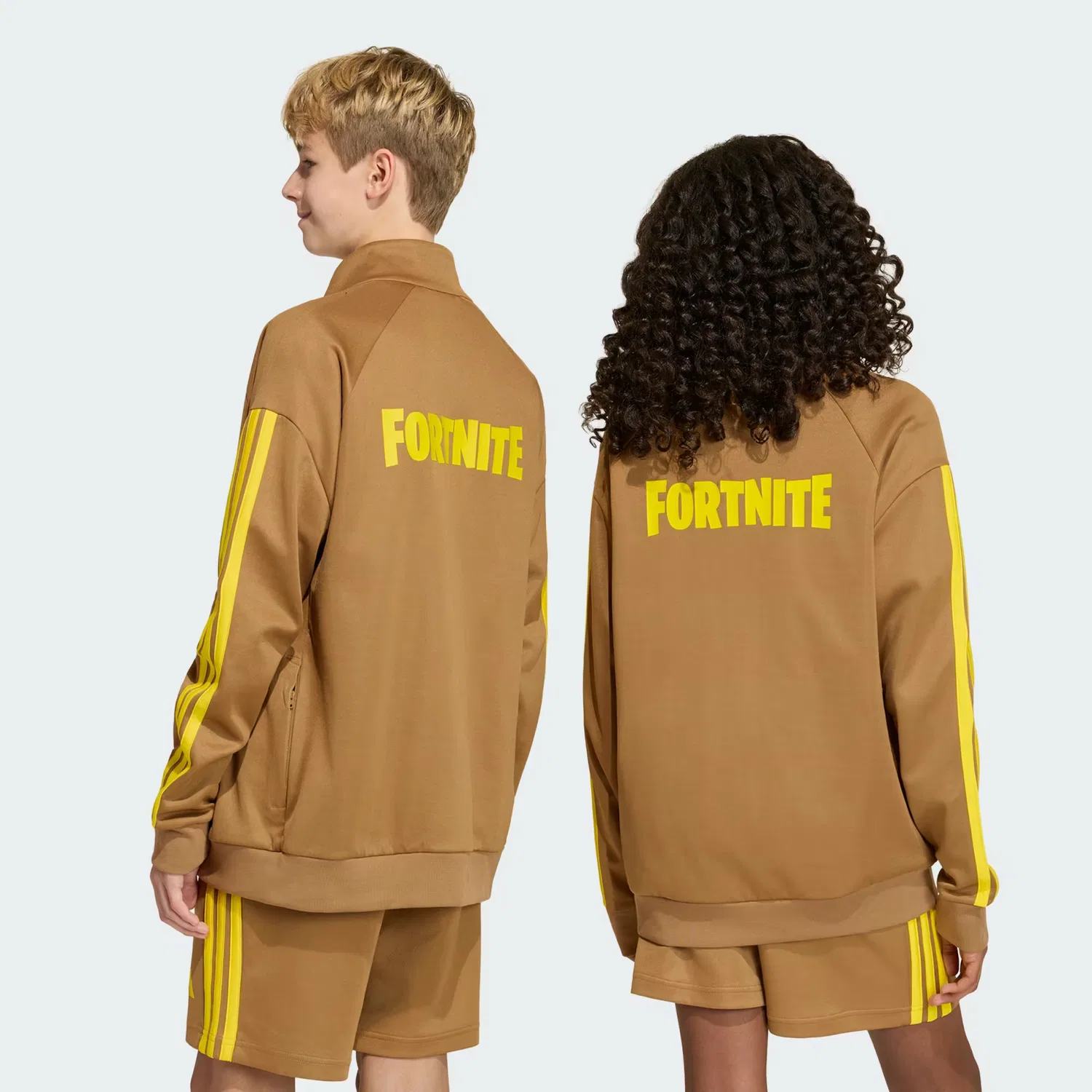 Детская олимпийка на молнии Adidas x Fortnite Tracktop Adidas Sportswear, коричневый/желтый — фото 2