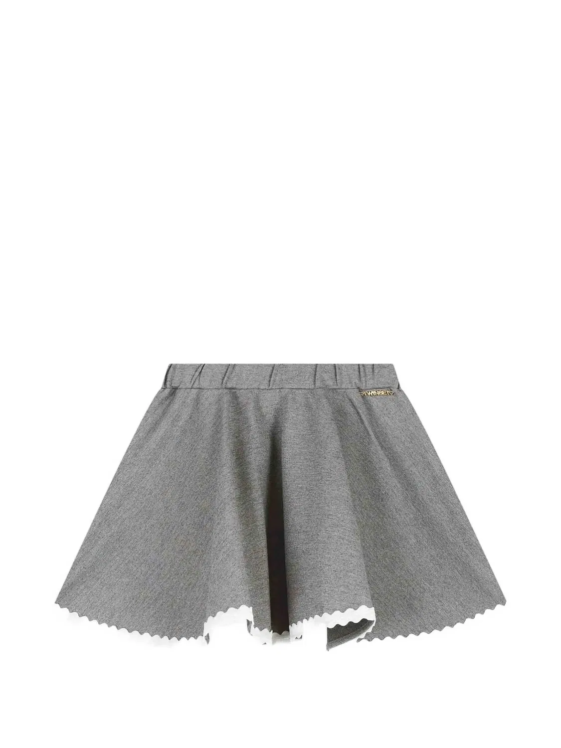 Расклешенная юбка с фестонами Twinset Kids, серый