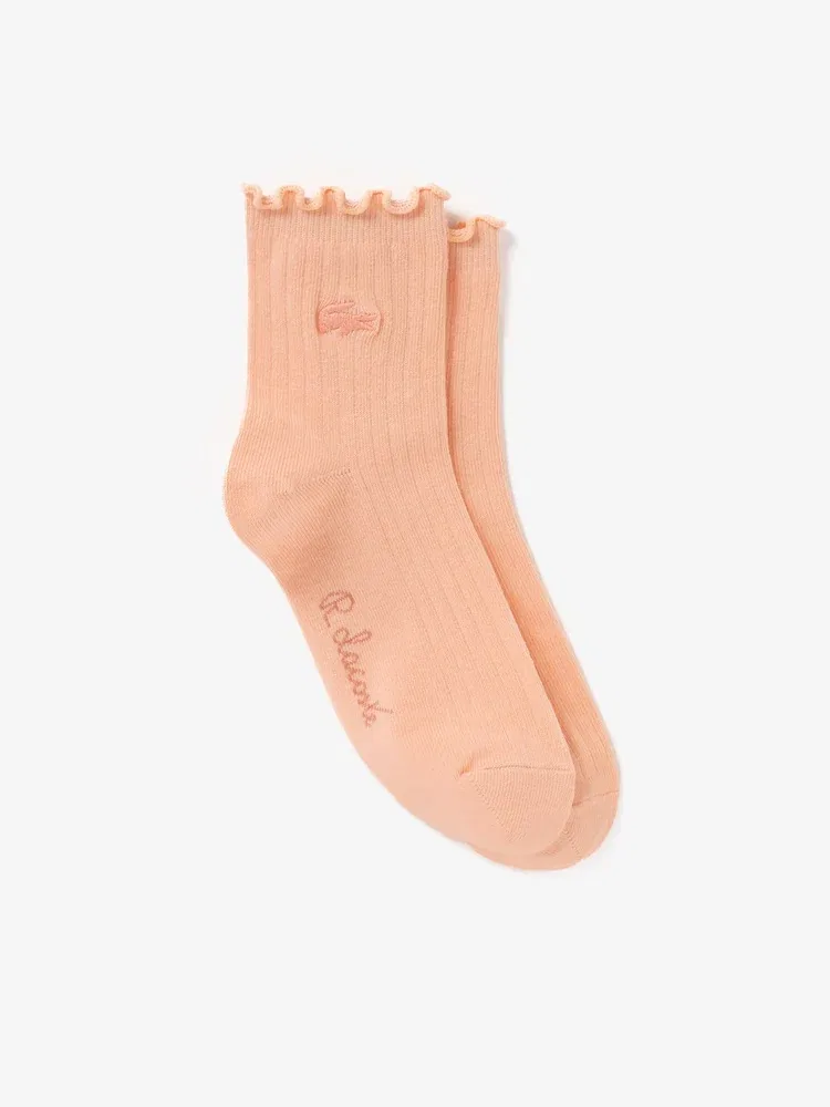Носки женские LACOSTE Pink, Кружевные, Розовые