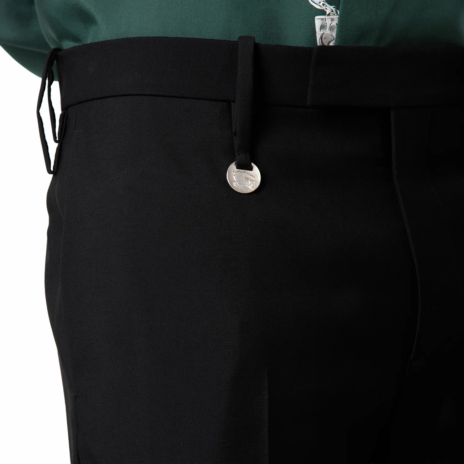 Брюки прямого кроя из шерсти Men's Black Straight-Leg Wool Trousers Burberry, Black — фото 4