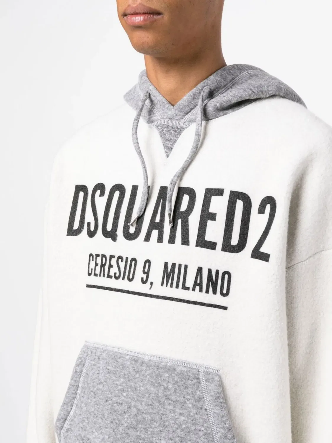 Худи с Логотипом из Хлопка DSQUARED2, белый — фото 4