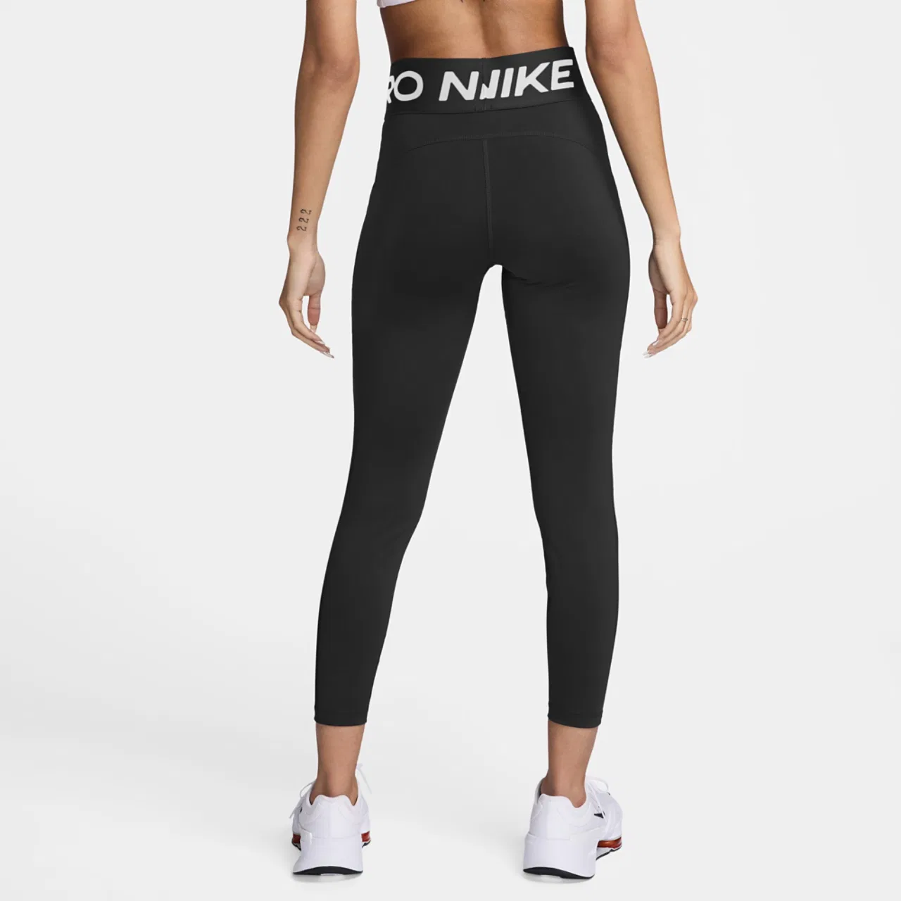 Женские леггинсы с высокой посадкой, с боковыми карманами, Nike Pro Dri-FIT High Rise SCLPT 7/8, Nike, White/Black — фото 2