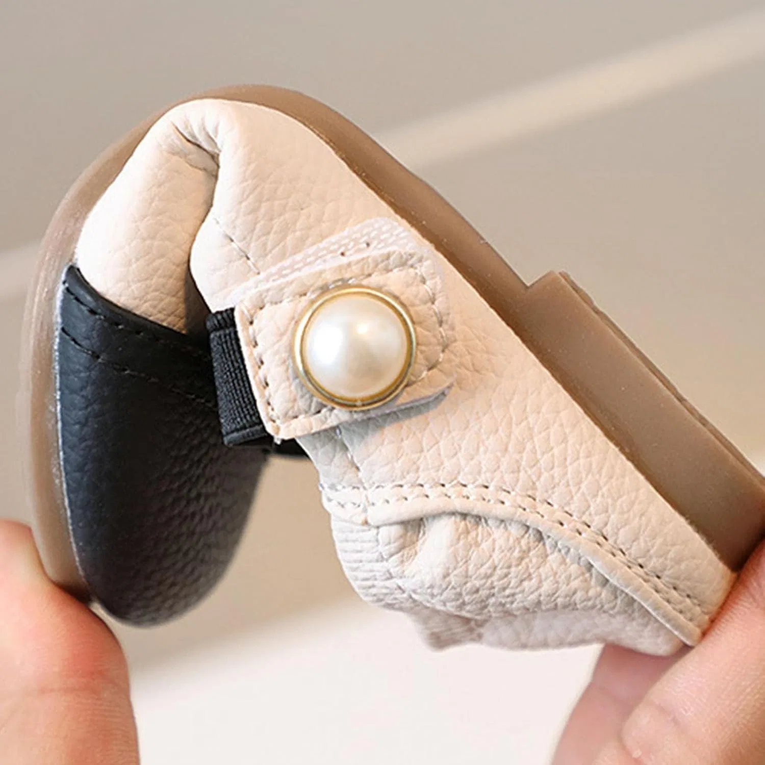 Детские туфли Мэри Джейн для девочек с мягкой подошвой, Beige — фото 4