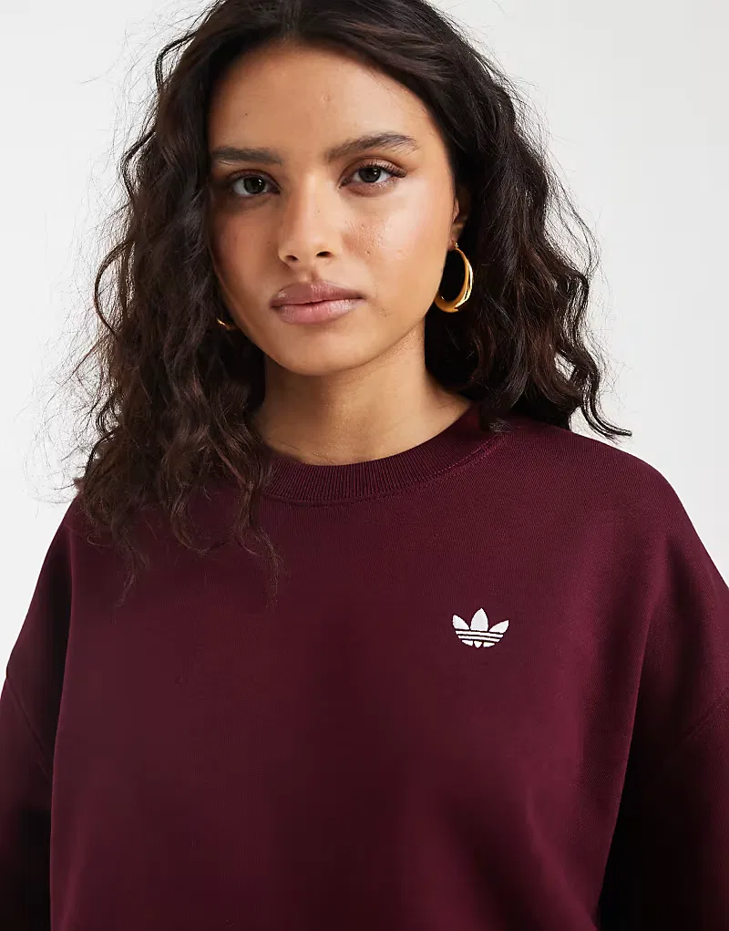 Толстовка Adidas Originals Essential Oversized, бордовый — фото 3