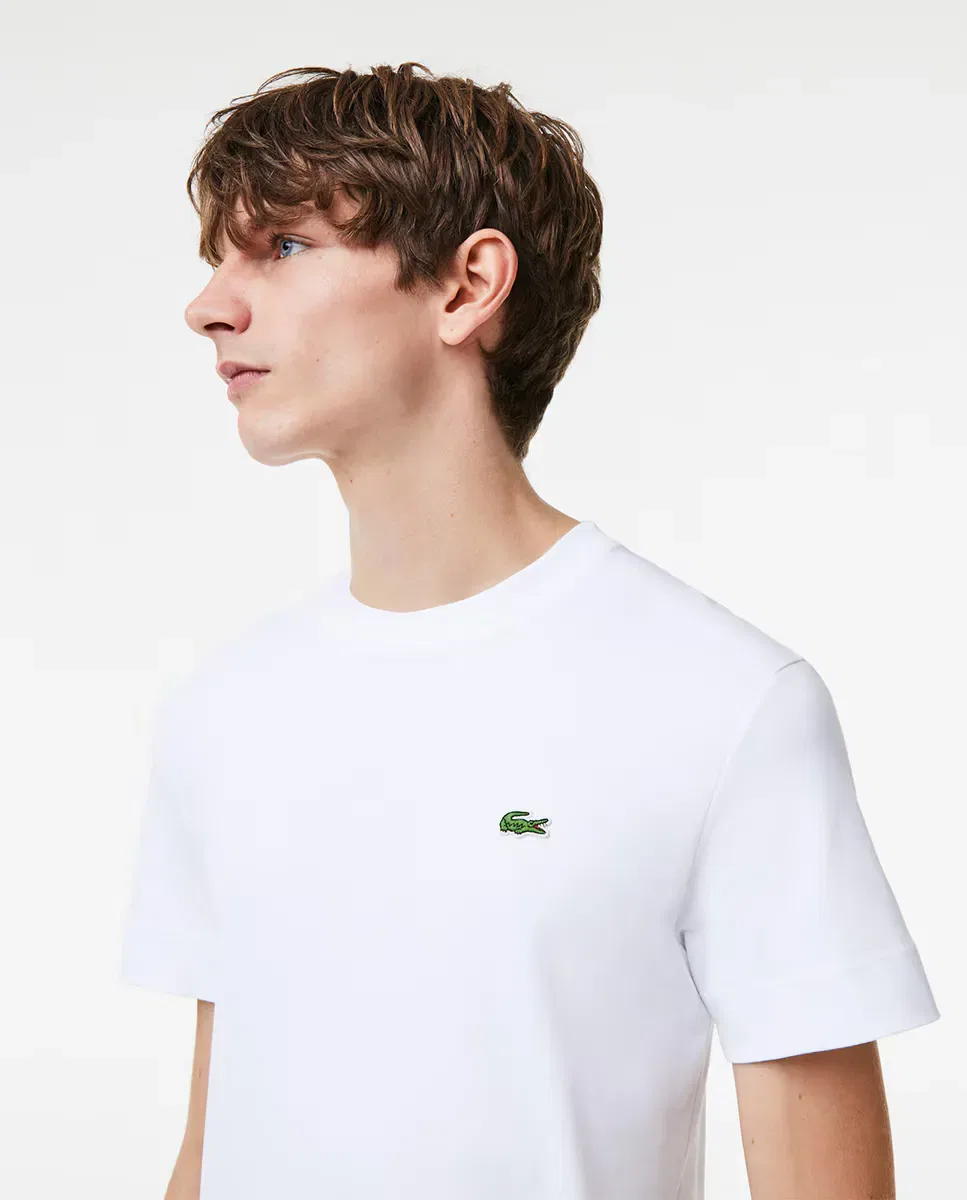 Мужская футболка с коротким рукавом из органического хлопка Lacoste, Белая — фото 3