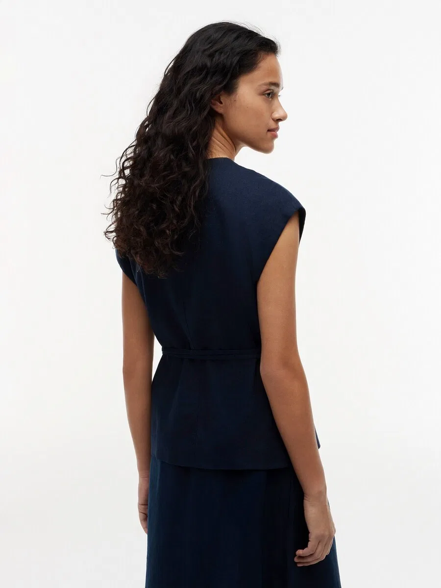 Жилет для костюма TOMMY HILFIGER 'Blend Wrap Waistcoat' темно-синего цвета — фото 3