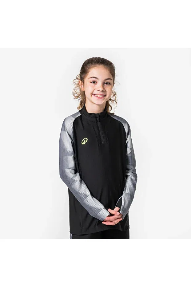 Детское для девочек свитшот с длинным рукавом Viralto Decathlon, Black - Gray