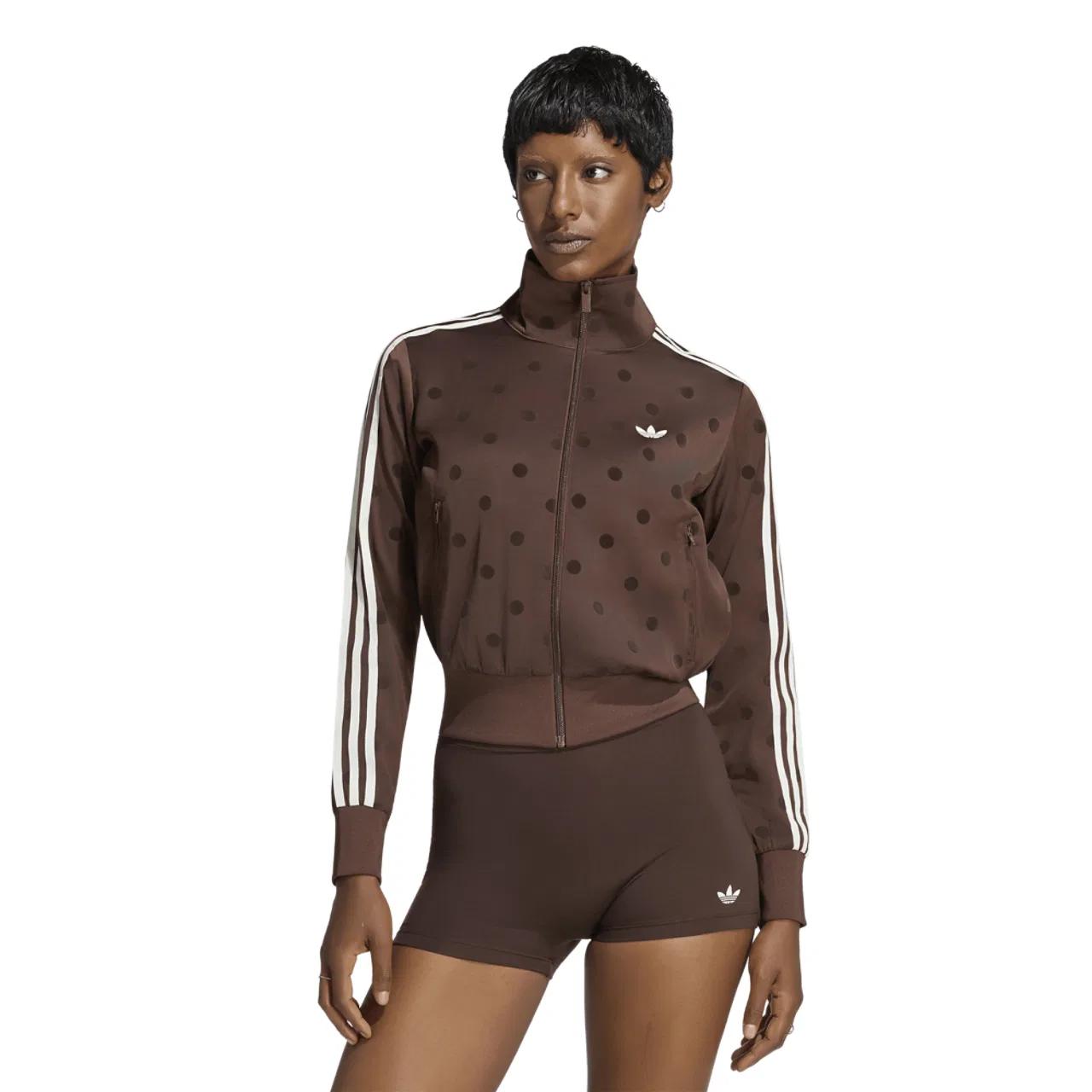 Женский топ из атласа с горошком Satin Polka Dots Track Top Adidas, Auburn