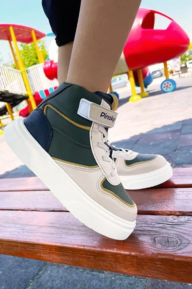Детские ботинки для девочек на липучке Extra Light Chicago Boy's Sports Boots Kidx, Khaki — фото 2