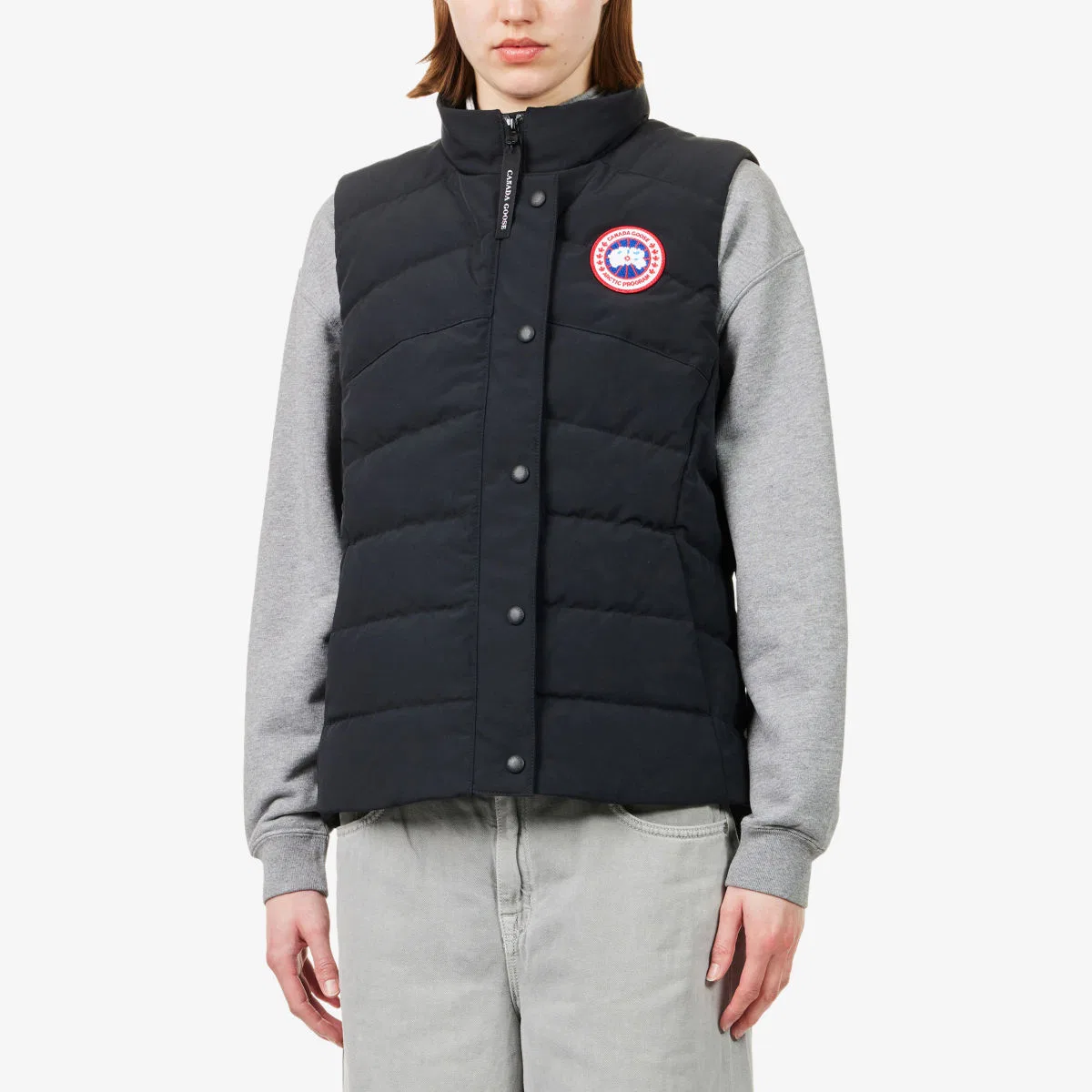 Жилет свободного кроя с подкладкой из пуха Canada Goose, черный — фото 3