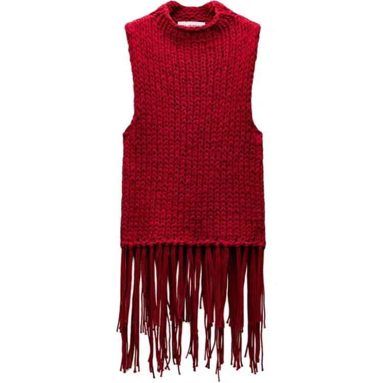 Женское вязаное изделие x AO YES SS25 Knitwear ZARA, Red