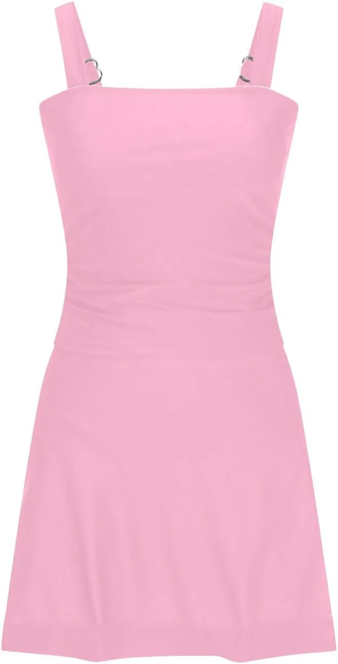 Женский танкини с юбкой для контроля живота, Pink — фото 4