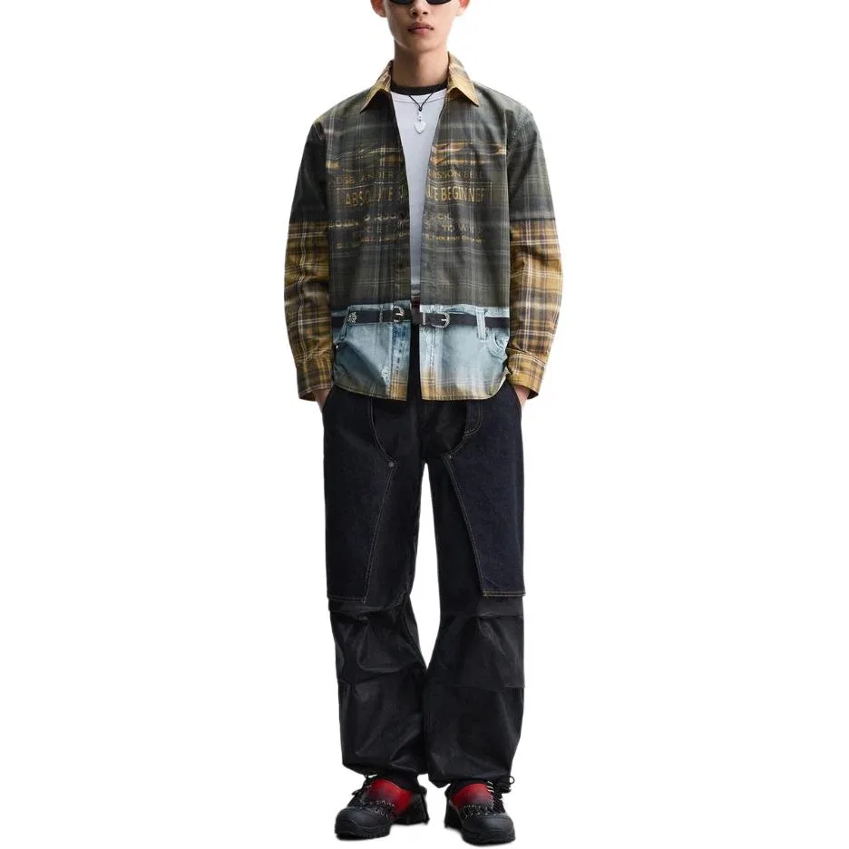 Мужская рубашка с длинным рукавом x ANDERSSON BELL SS25 ZARA, Dark Gray — фото 4