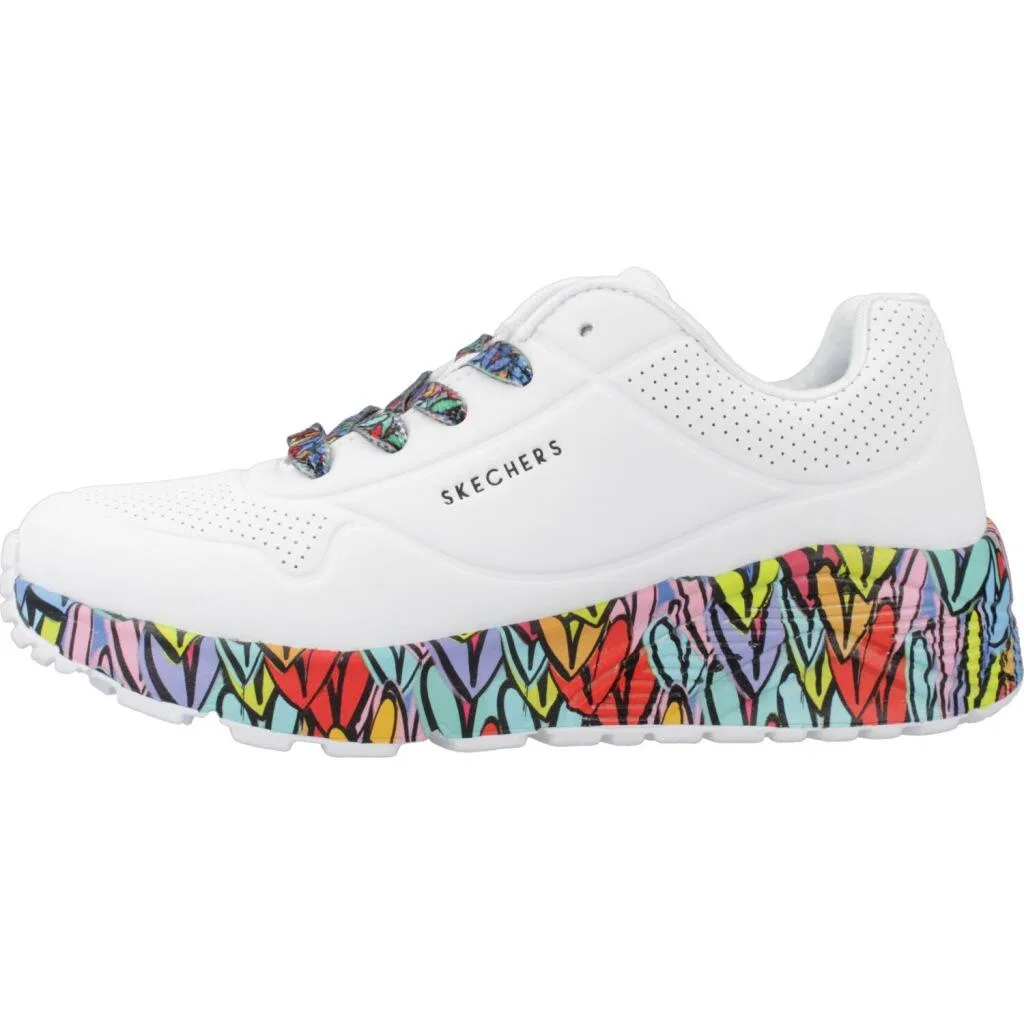 Детские кроссовки с принтом Uno Lite-subtle Love Skechers, Weiss Bunt — фото 2