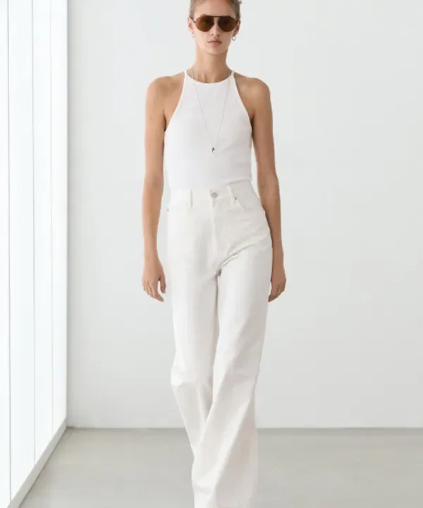 Джинсы с высокой посадкой и широкими штанинами, Massimo Dutti — фото 2