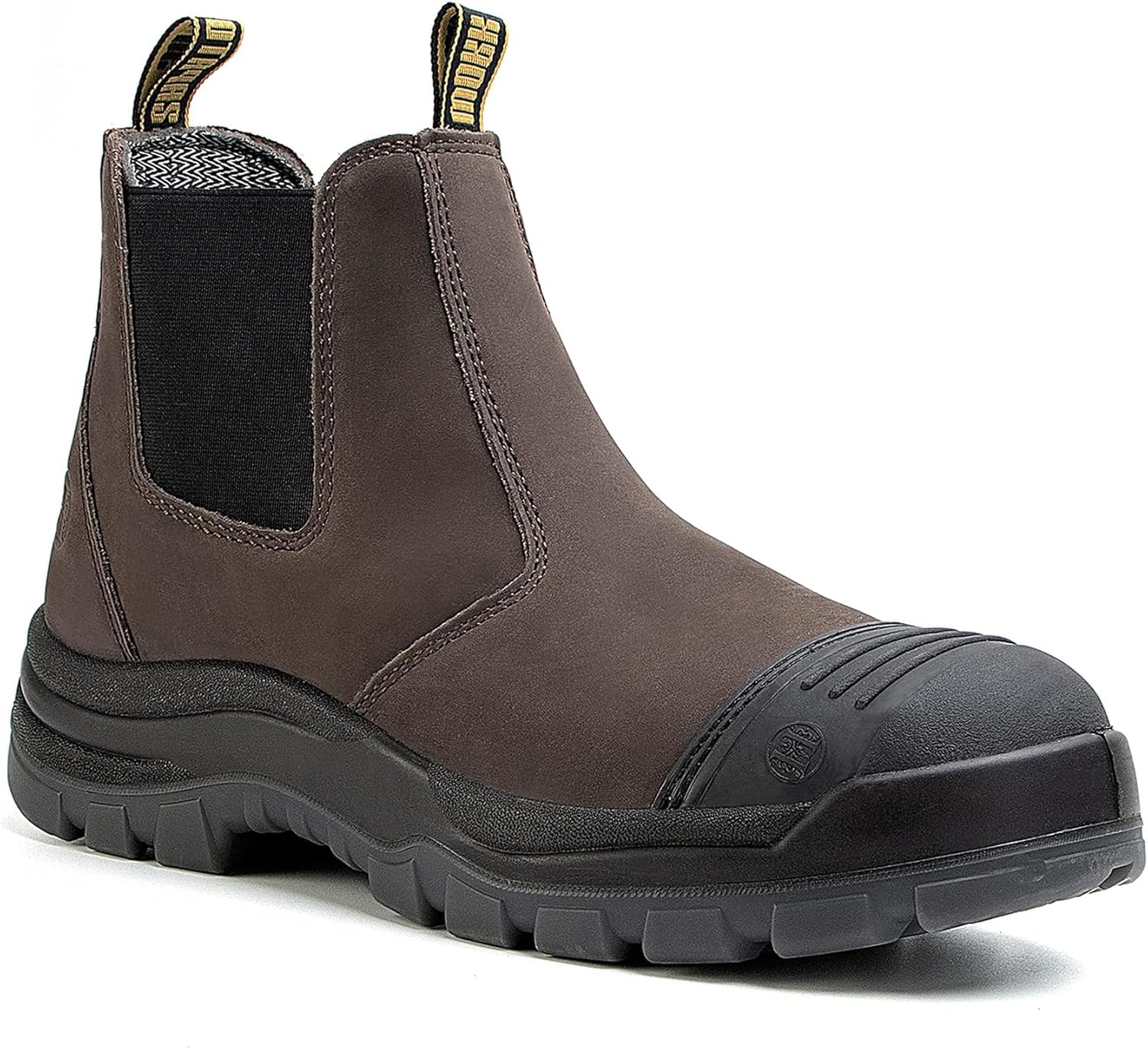 

Мужские ботинки CONRAD Chelsea Slip-On - мягкий носок, композитный носок, водонепроницаемые, противоскользящие, защитная обувь, 802-coffee-soft Toe