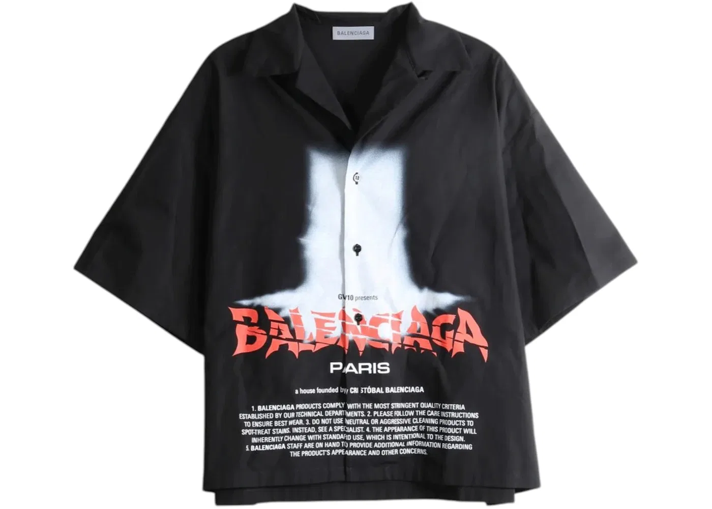 Мужская рубашка с принтом Balenciaga Shirt, Black