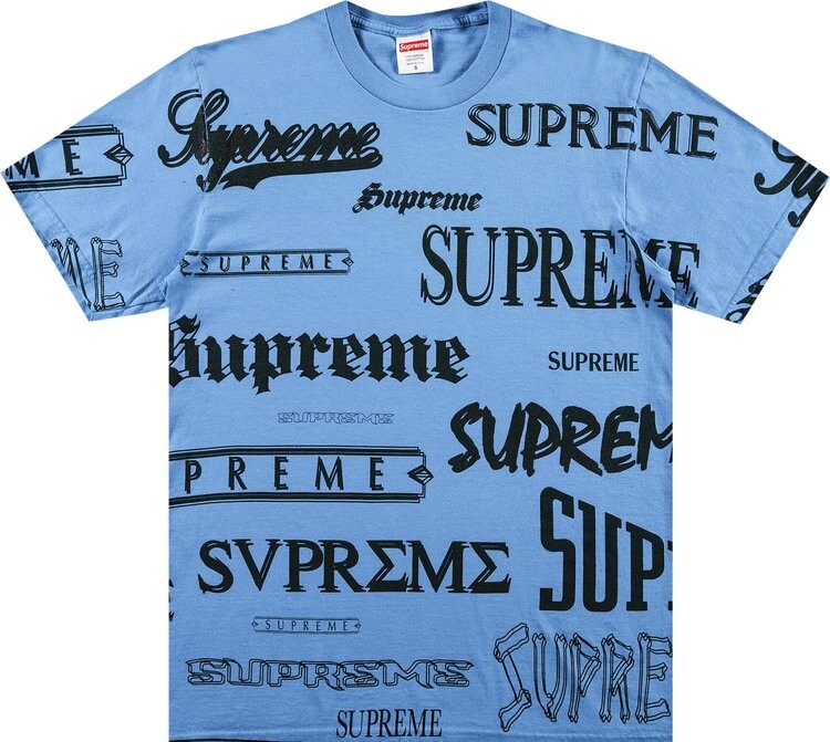 

Футболка Supreme Multi Logo Tee 'Bright Blue', синий