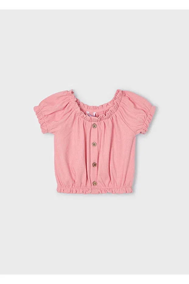 Детская футболка для девочек хлопковая Mayoral, Pink — фото 4