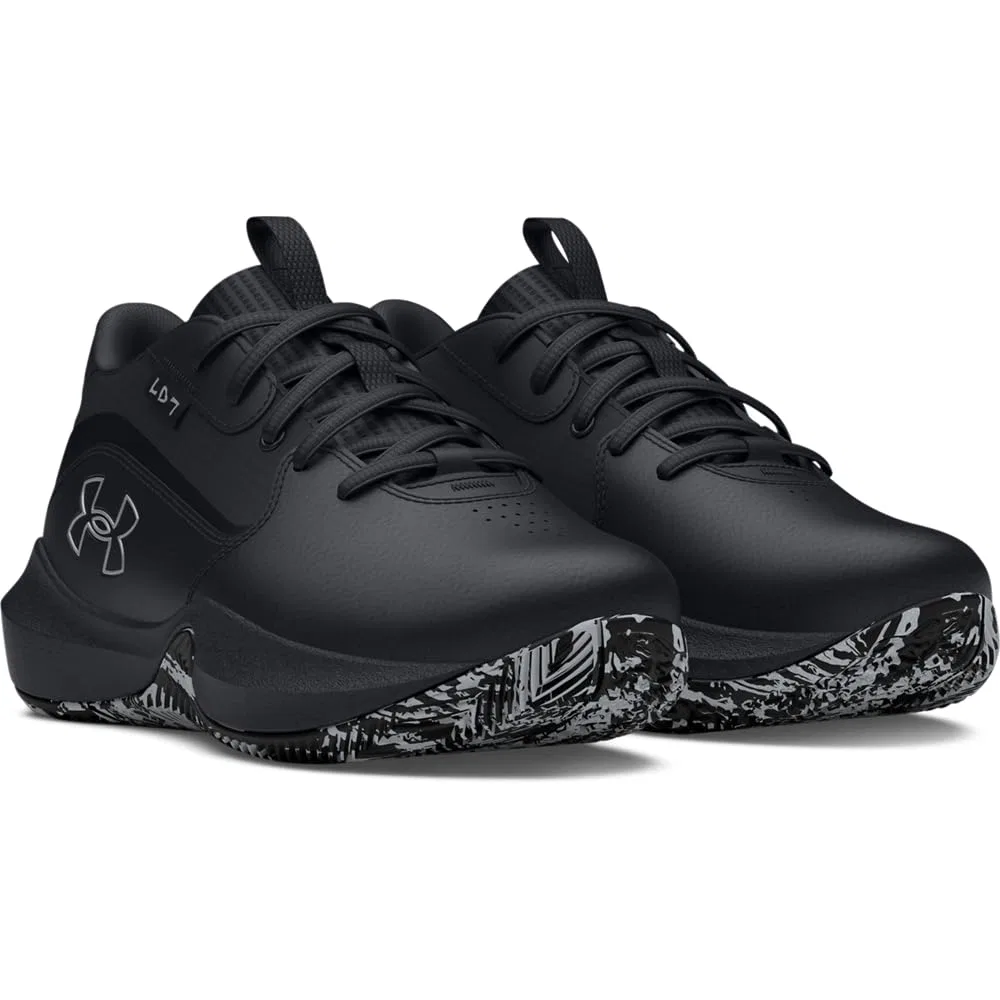 Детские баскетбольные кроссовки для мальчиков с принтом Lockdown 7 Under Armour, Black — фото 2