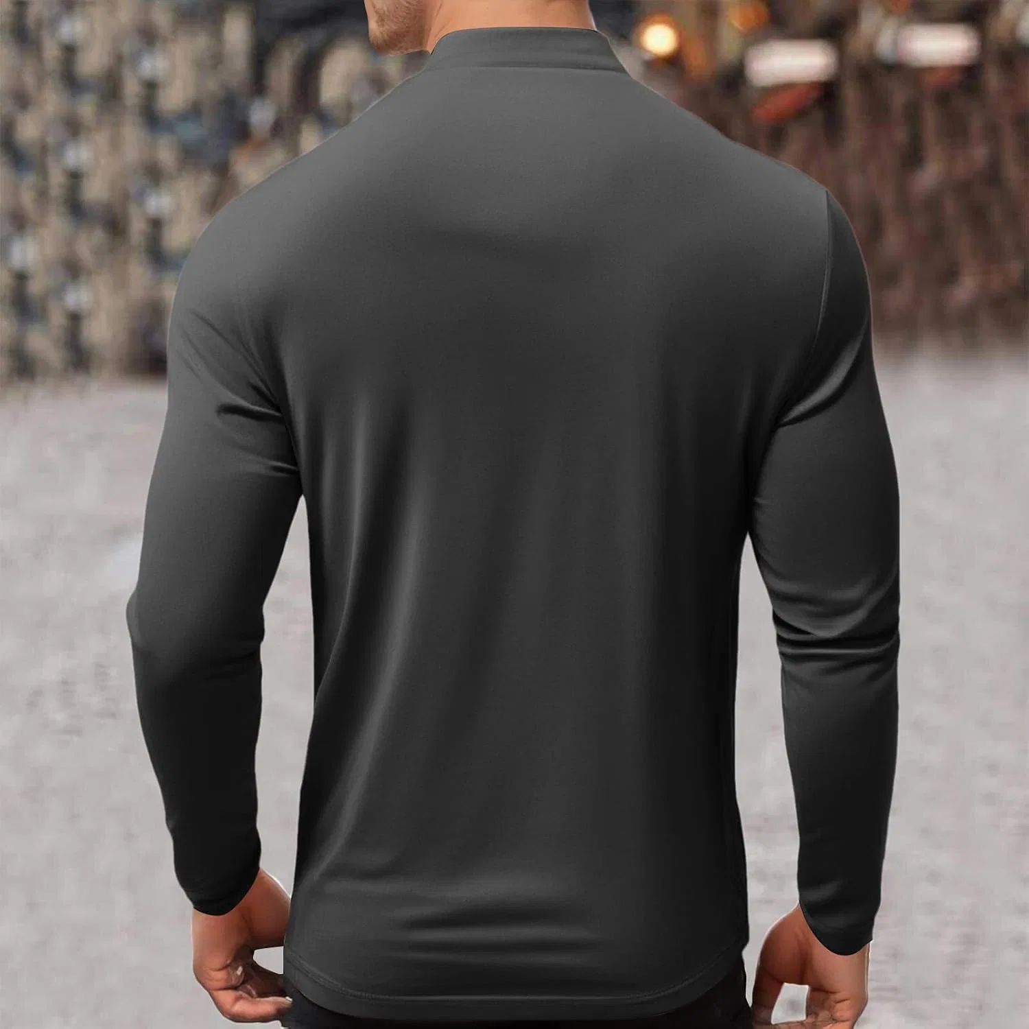 Мужская длинная футболка с ложной горловиной Athleisure, Grey — фото 2
